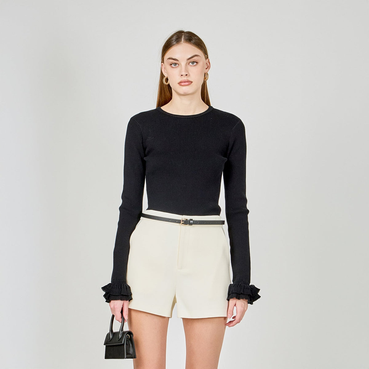 Endless Rose Popular | Ruffled Cuff Knit Top