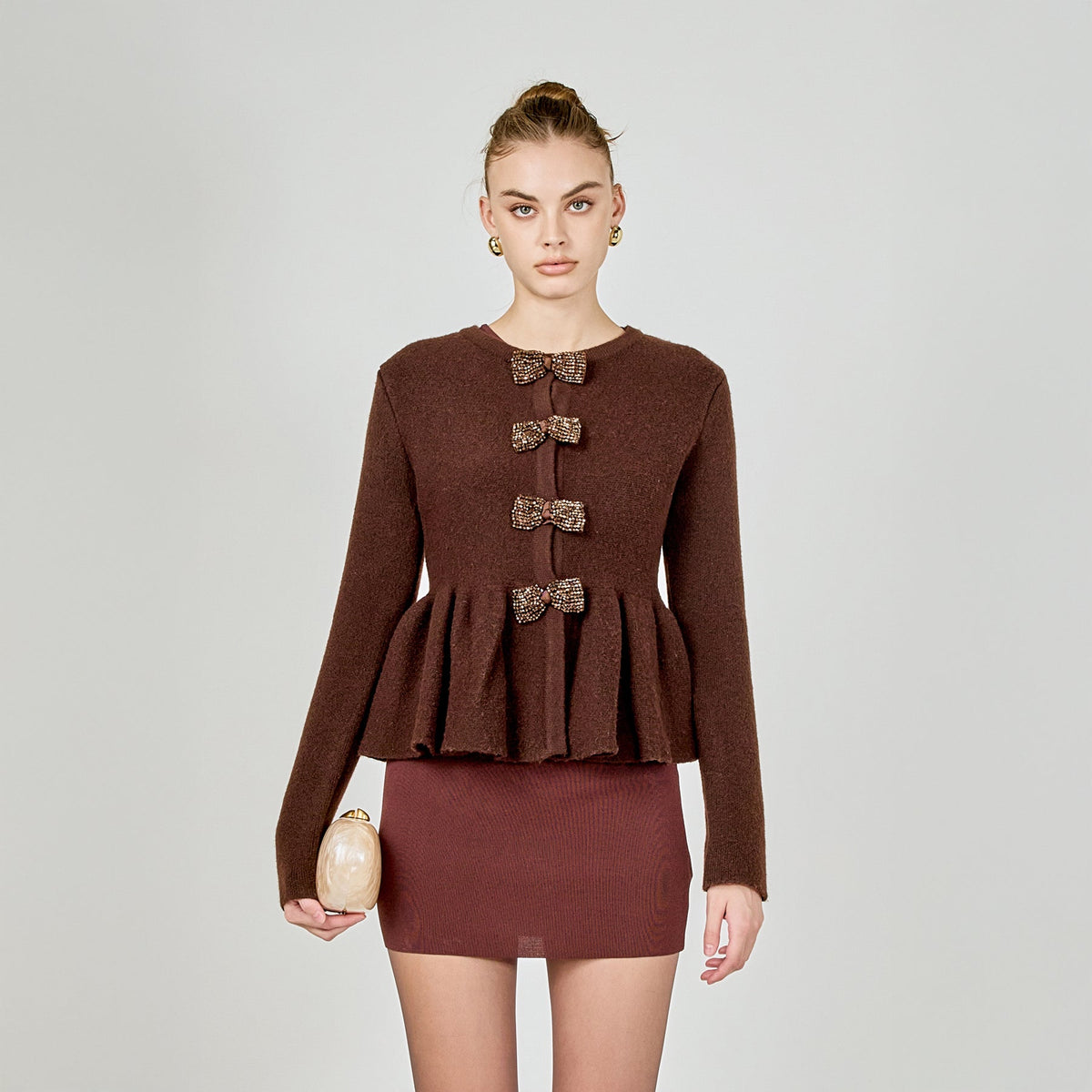 Endless Rose Deals | Bow Trim Flared Cardigan