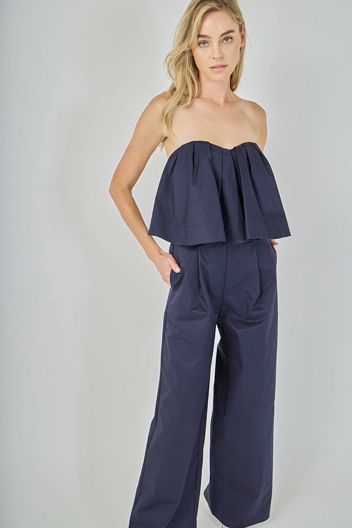 Endless Rose Sale | Strapless Pintuck Detail Jumpsuit