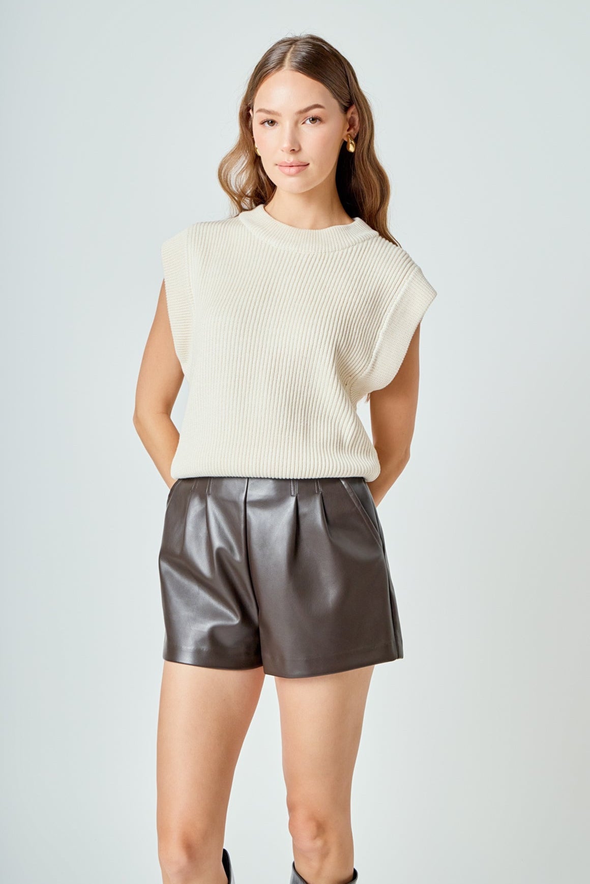 Endless Rose Latest | Sleeveless Round neck Vest Knit Top