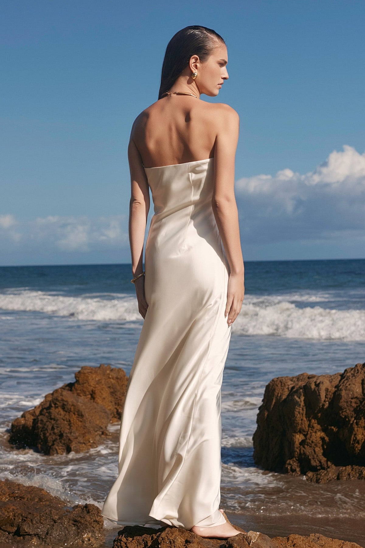 Endless Rose Customer Favorite | Strapless Satin Maxi Dress