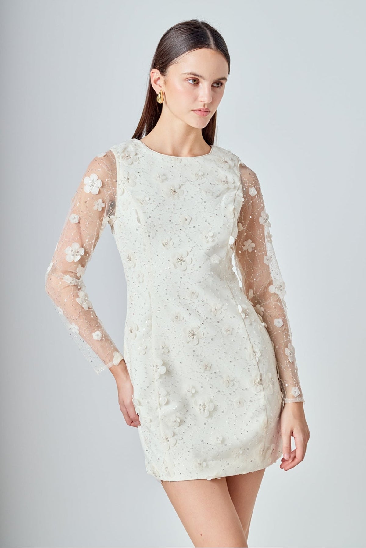 Endless Rose Smart Buy | Beaded Overlay Floral Mini Dress