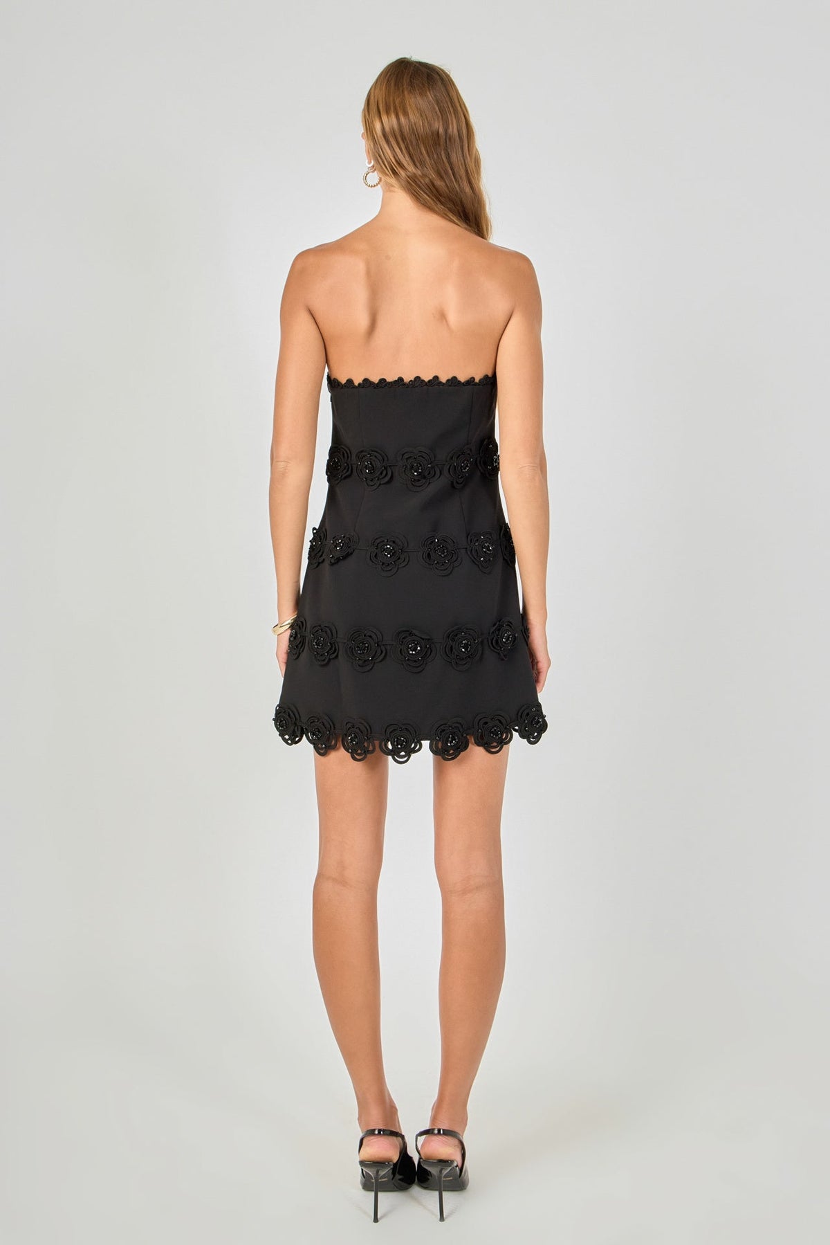 Endless Rose New | Floral Appliqué Strapless Mini Dress