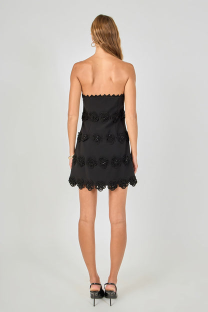 Endless Rose New | Floral Appliqué Strapless Mini Dress