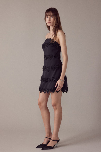 Endless Rose New | Floral Appliqué Strapless Mini Dress