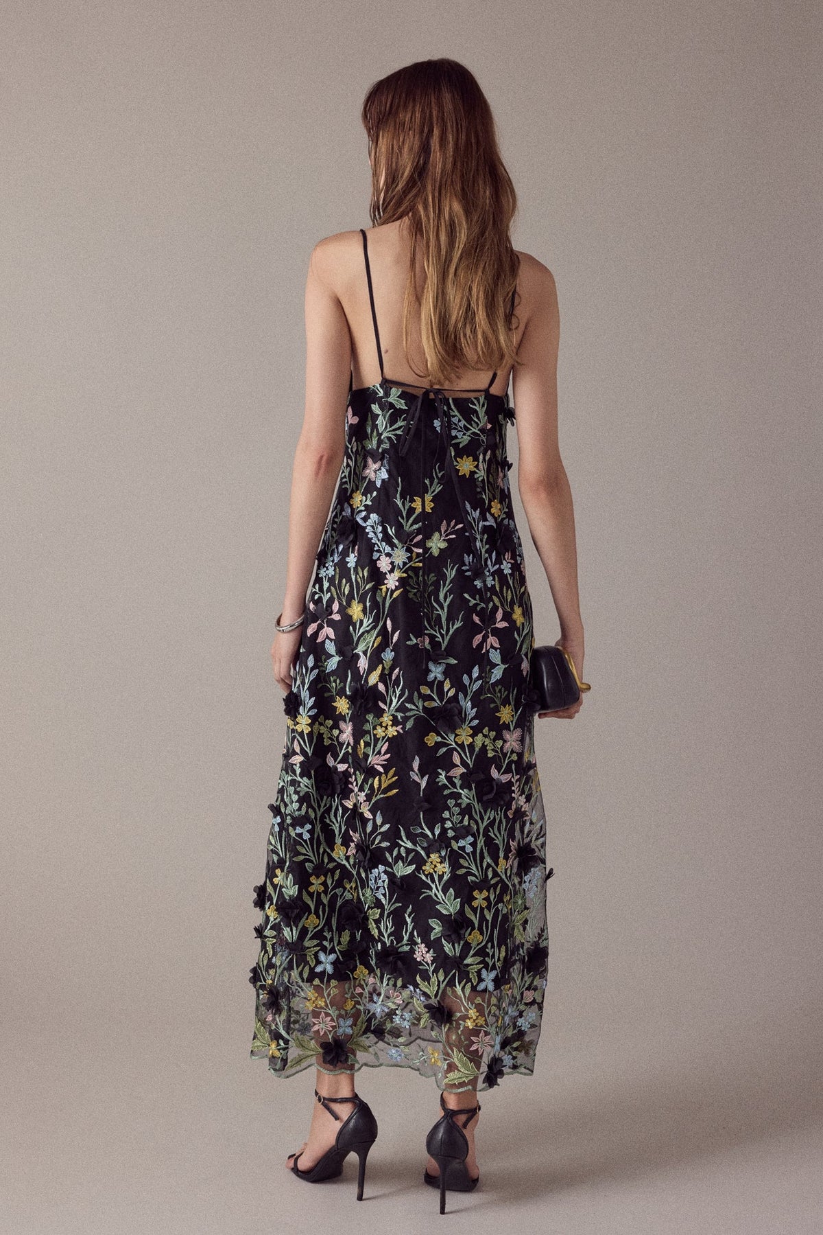 Endless Rose Popular | 3D Floral Embroidered Slim Fit Midi Dress
