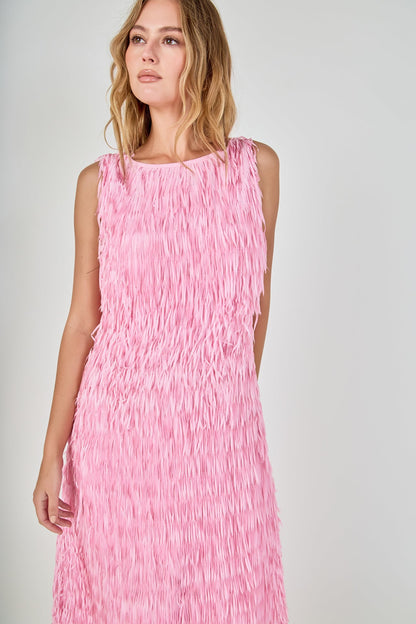 Endless Rose Deals | Fringe Sleeveless Midi Dress