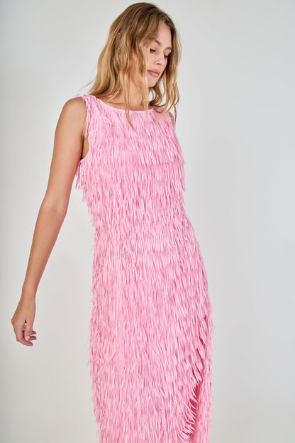 Endless Rose Deals | Fringe Sleeveless Midi Dress