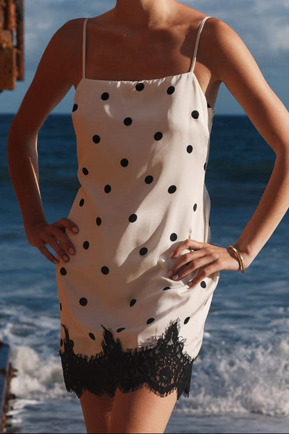 Endless Rose Popular | Lace Polka dot Slip Mini Dress