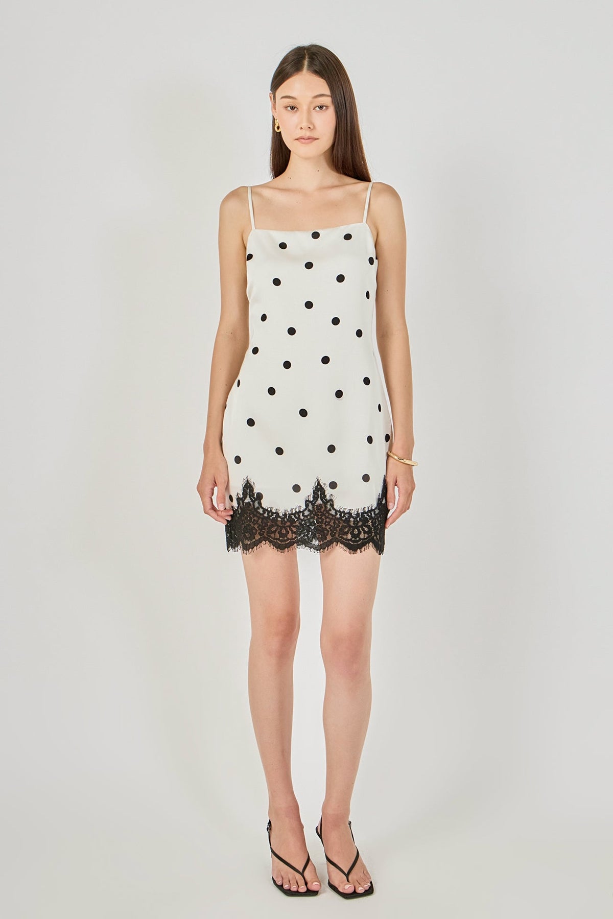 Endless Rose Popular | Lace Polka dot Slip Mini Dress