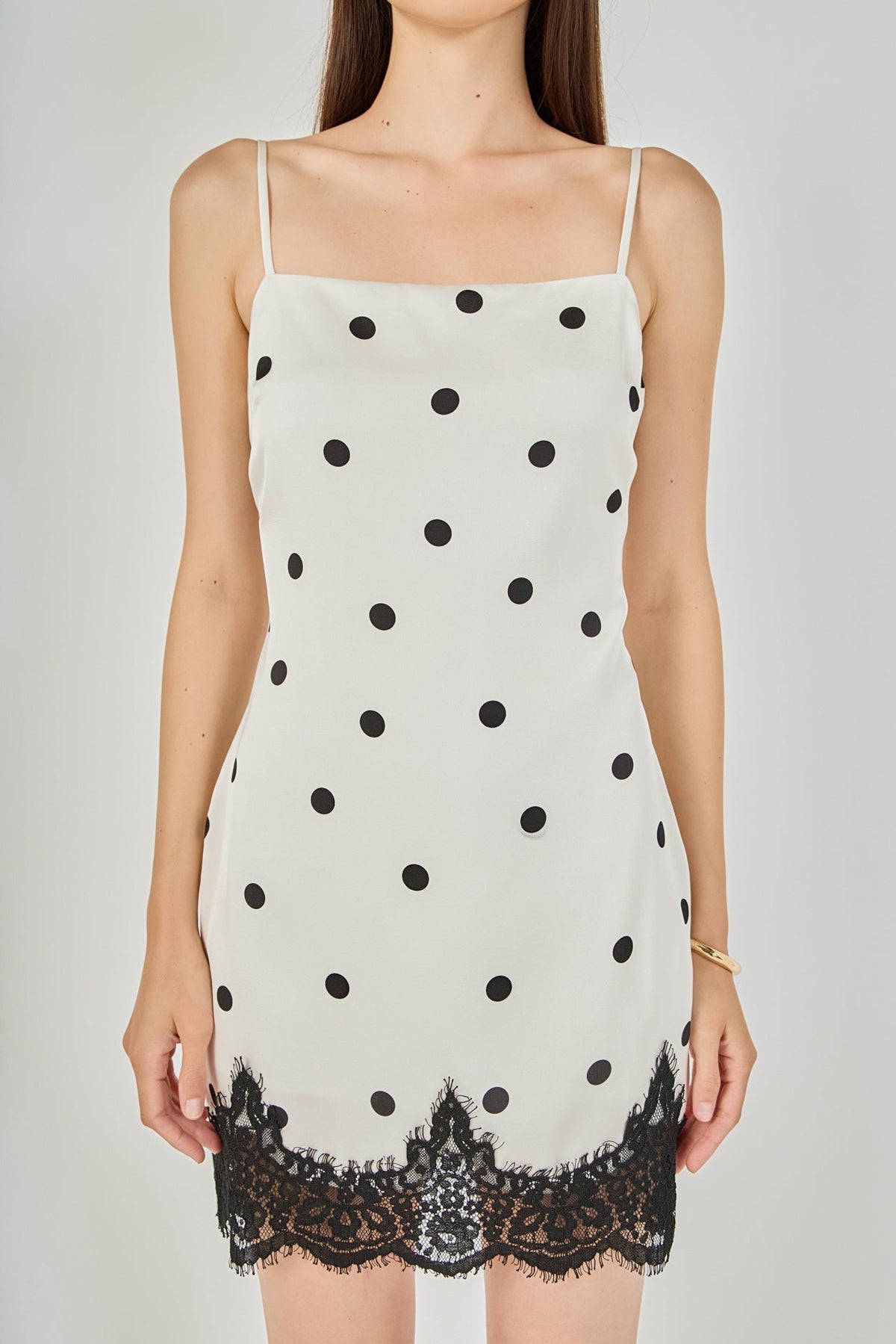 Endless Rose Popular | Lace Polka dot Slip Mini Dress