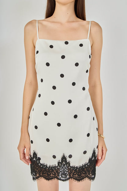 Endless Rose Popular | Lace Polka dot Slip Mini Dress