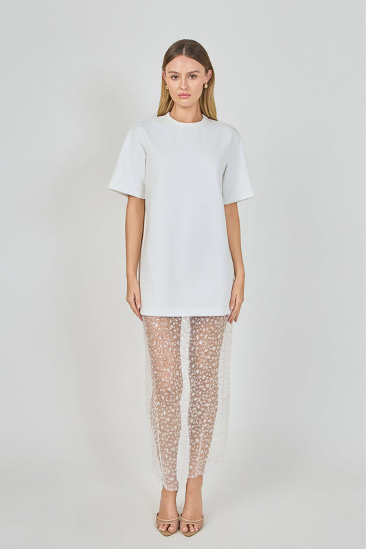 Endless Rose Popular | Mix Lace T-shirt midi Dress