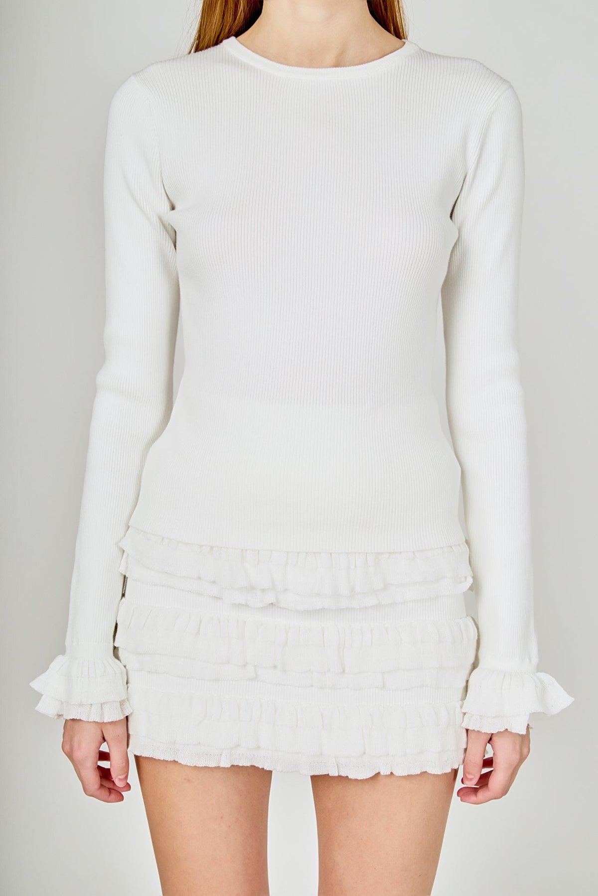 Endless Rose Popular | Ruffled Cuff Knit Top