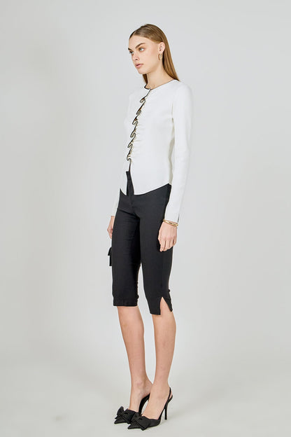 Endless Rose Featured | Ruffle Draped Knit Top