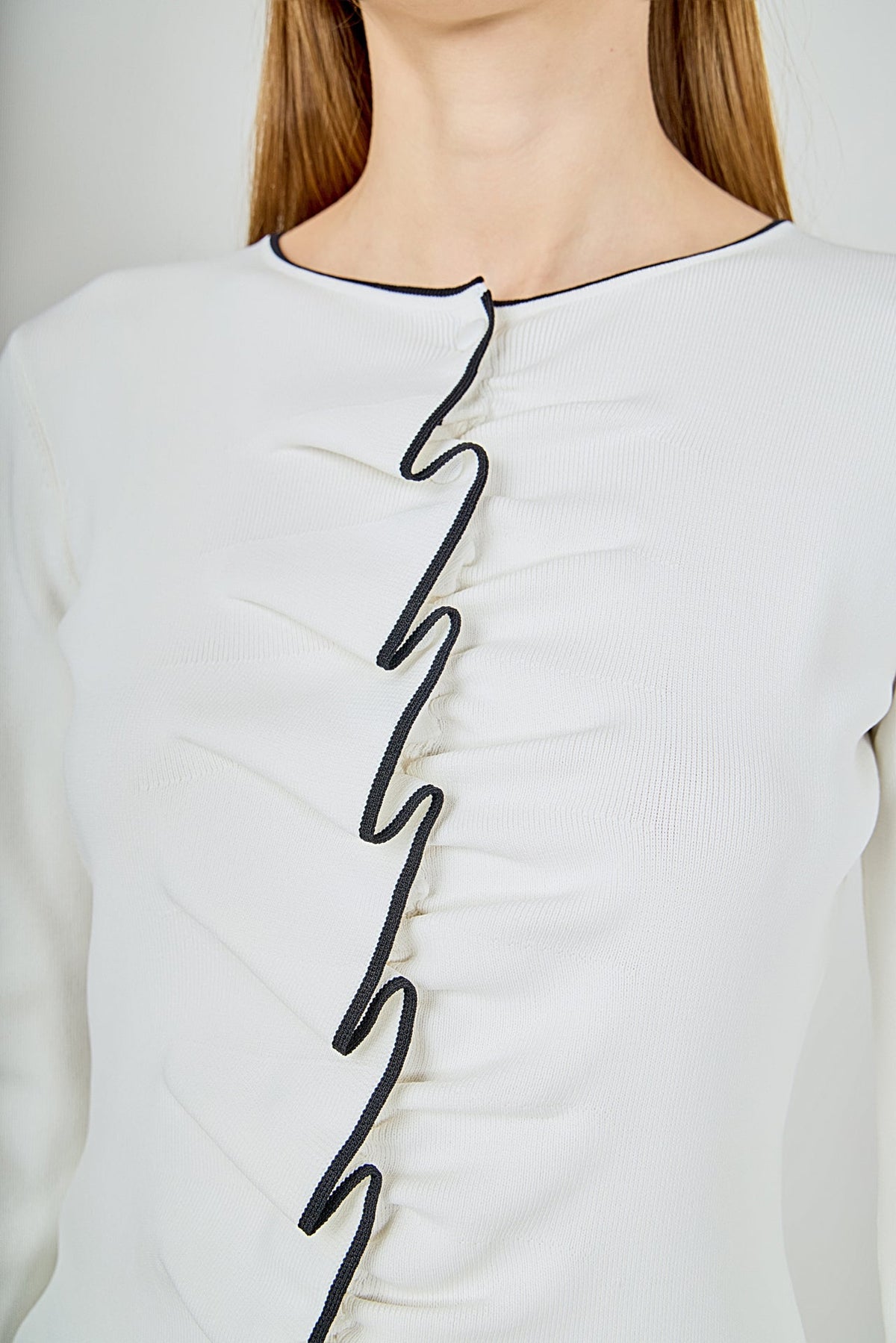 Endless Rose Featured | Ruffle Draped Knit Top