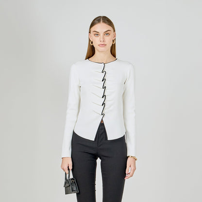 Endless Rose Featured | Ruffle Draped Knit Top