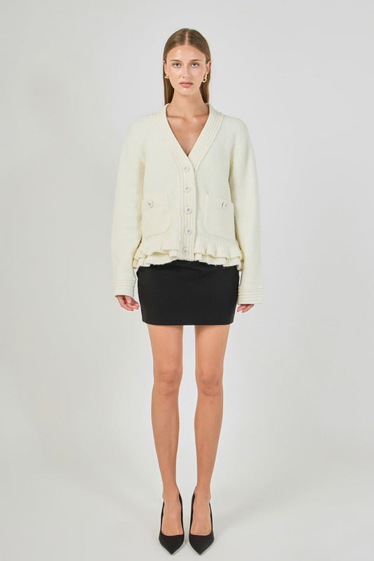 Endless Rose Hot Sale | Fuzzy Ruffled Cardigan