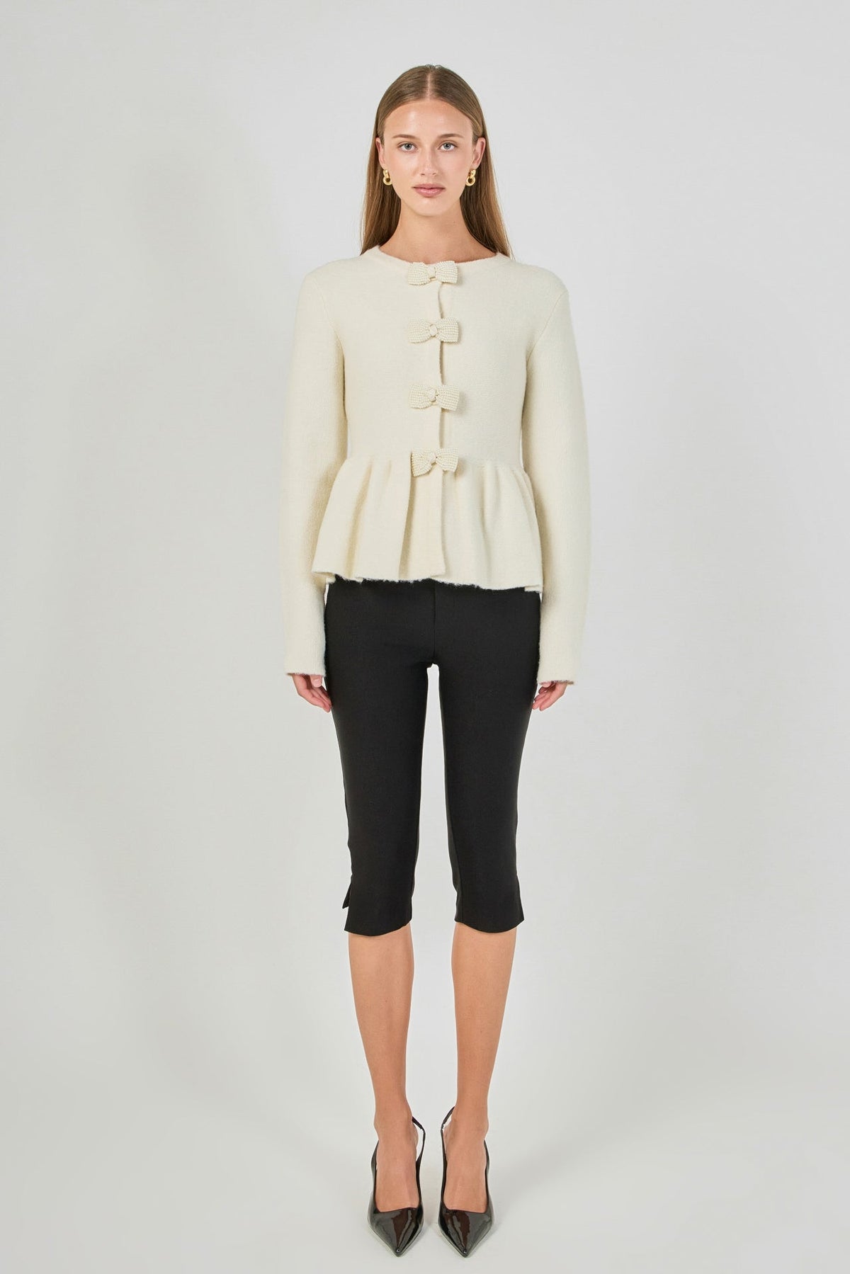 Endless Rose Deals | Bow Trim Flared Cardigan