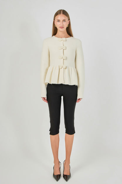 Endless Rose Deals | Bow Trim Flared Cardigan