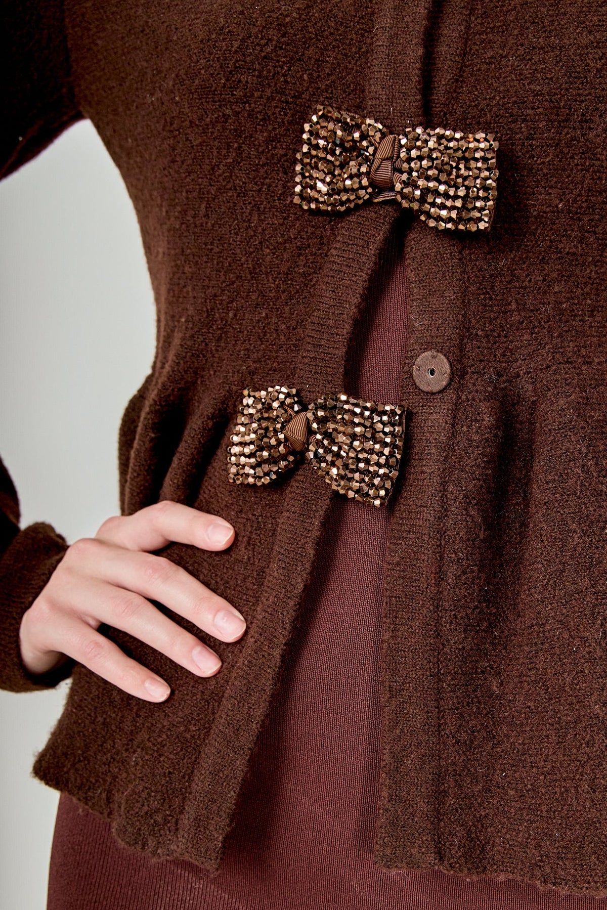 Endless Rose Deals | Bow Trim Flared Cardigan
