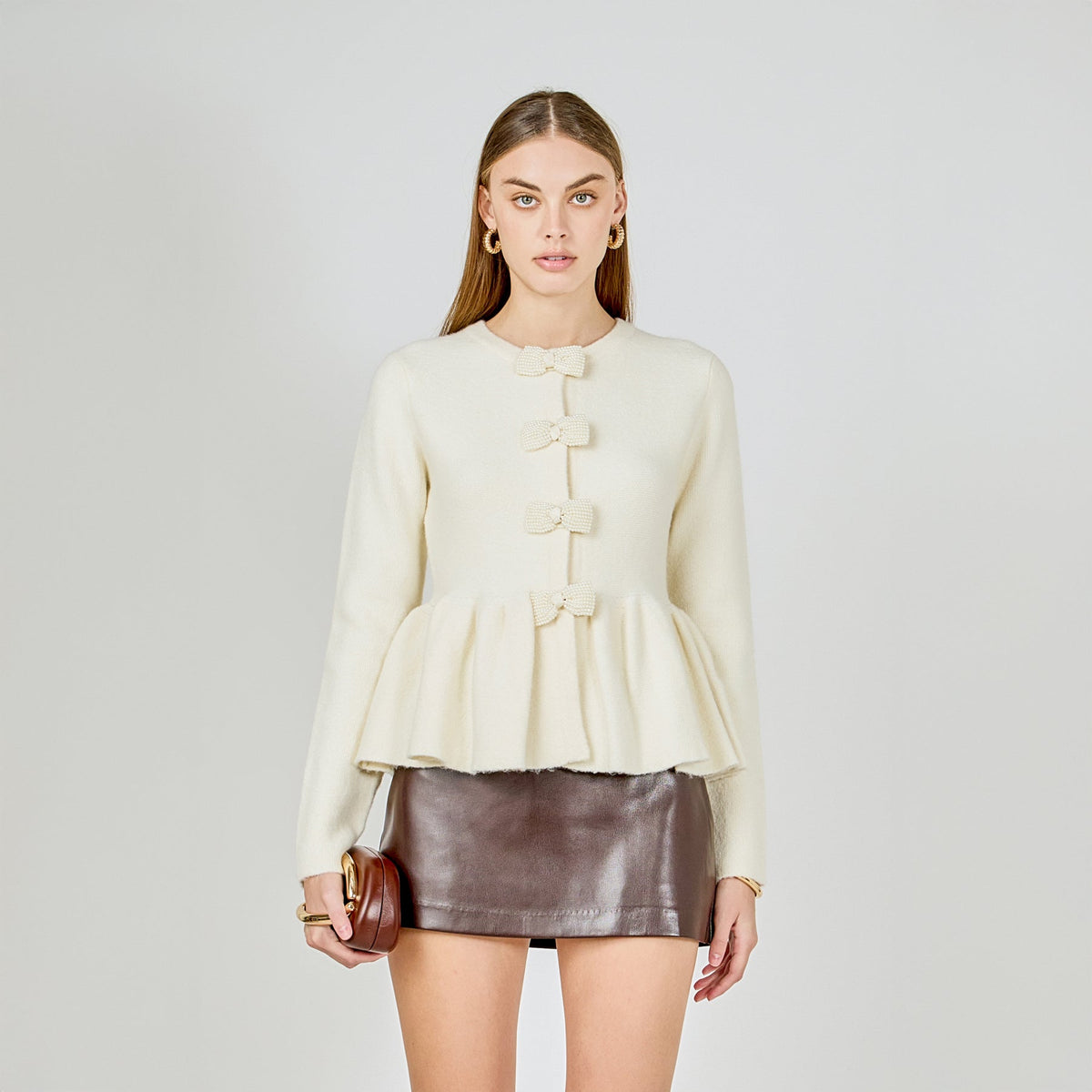 Endless Rose Deals | Bow Trim Flared Cardigan