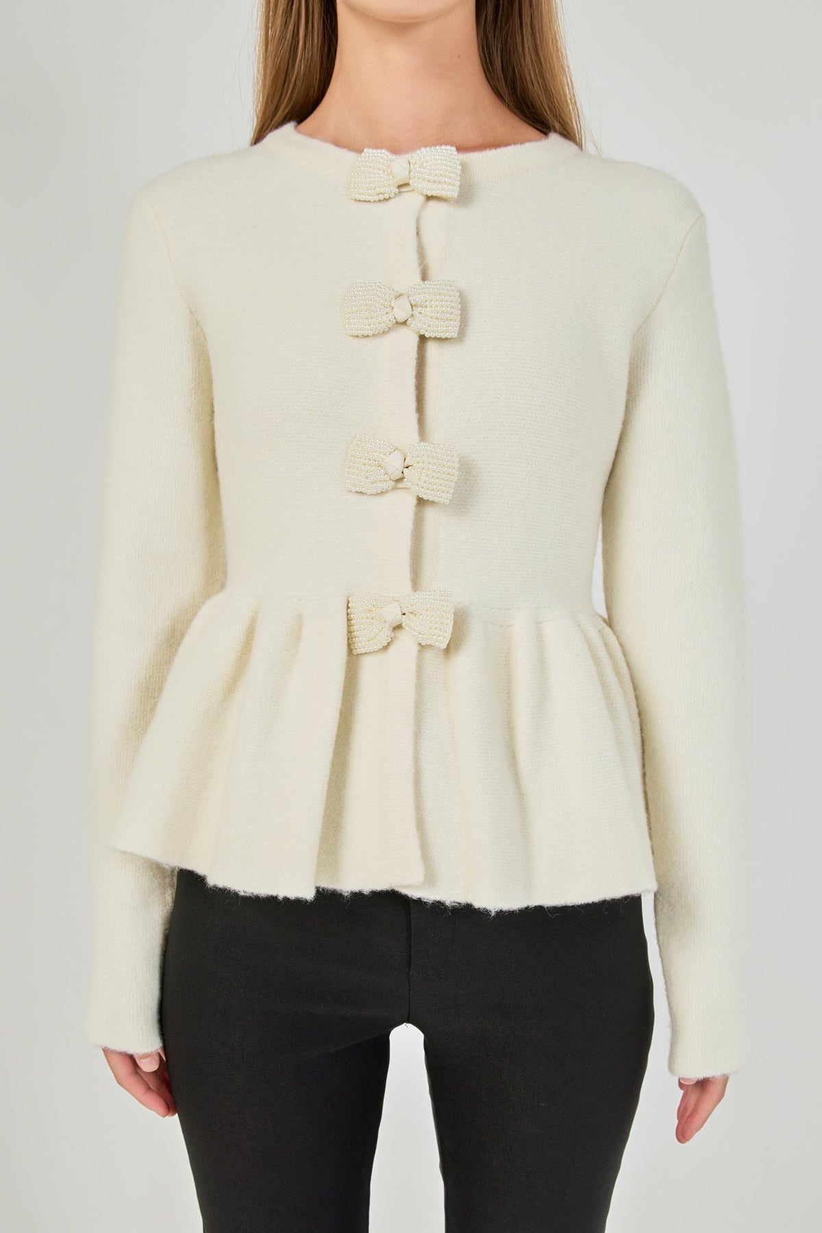 Endless Rose Deals | Bow Trim Flared Cardigan