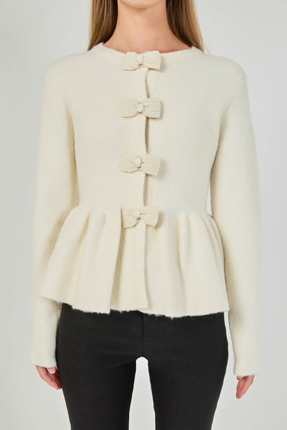 Endless Rose Deals | Bow Trim Flared Cardigan