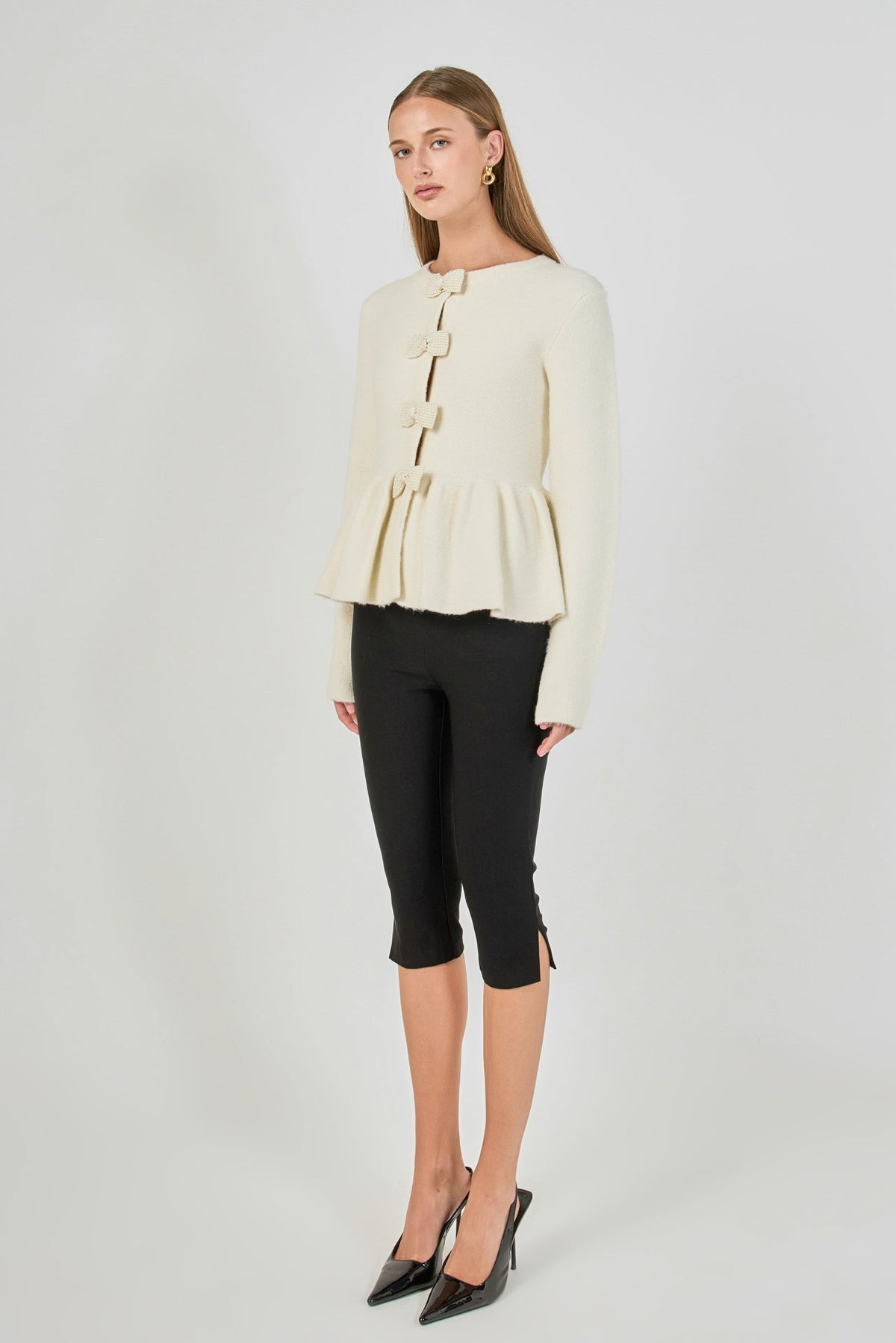 Endless Rose Deals | Bow Trim Flared Cardigan
