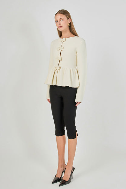 Endless Rose Deals | Bow Trim Flared Cardigan