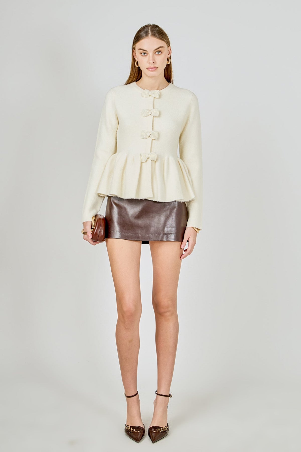 Endless Rose Deals | Bow Trim Flared Cardigan