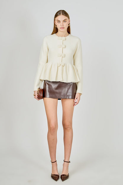 Endless Rose Deals | Bow Trim Flared Cardigan