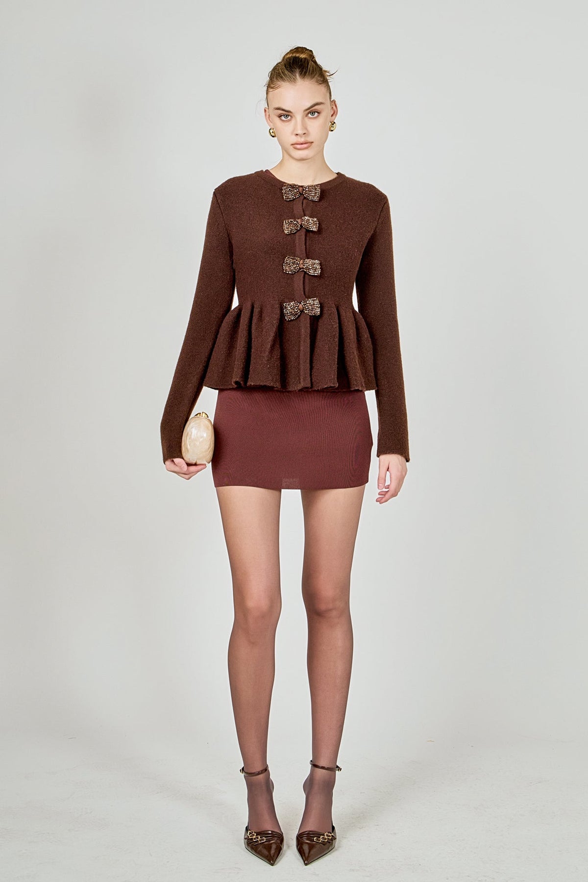 Endless Rose Deals | Bow Trim Flared Cardigan