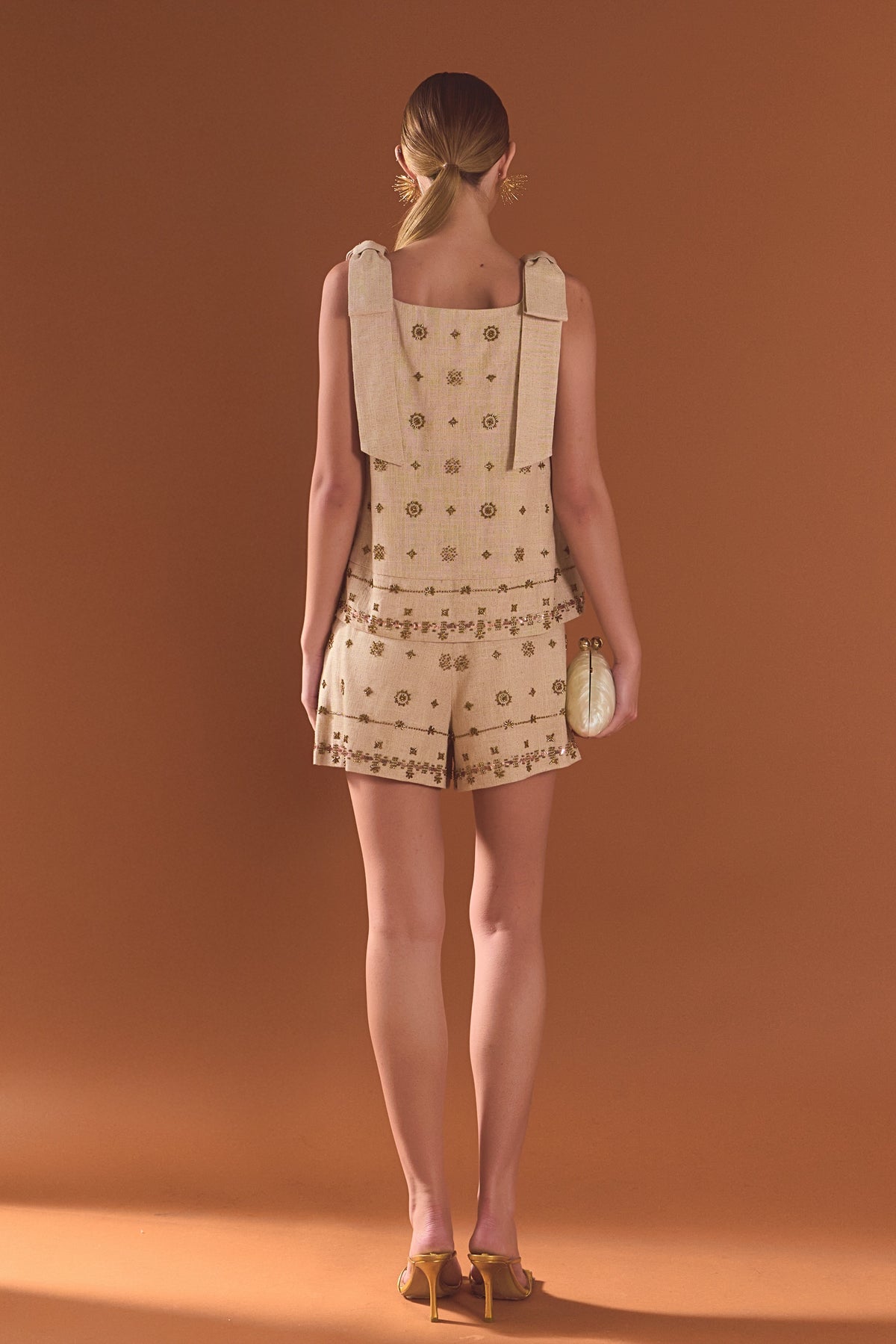 Endless Rose Top Pick | Bow Sleeveless Beaded Top