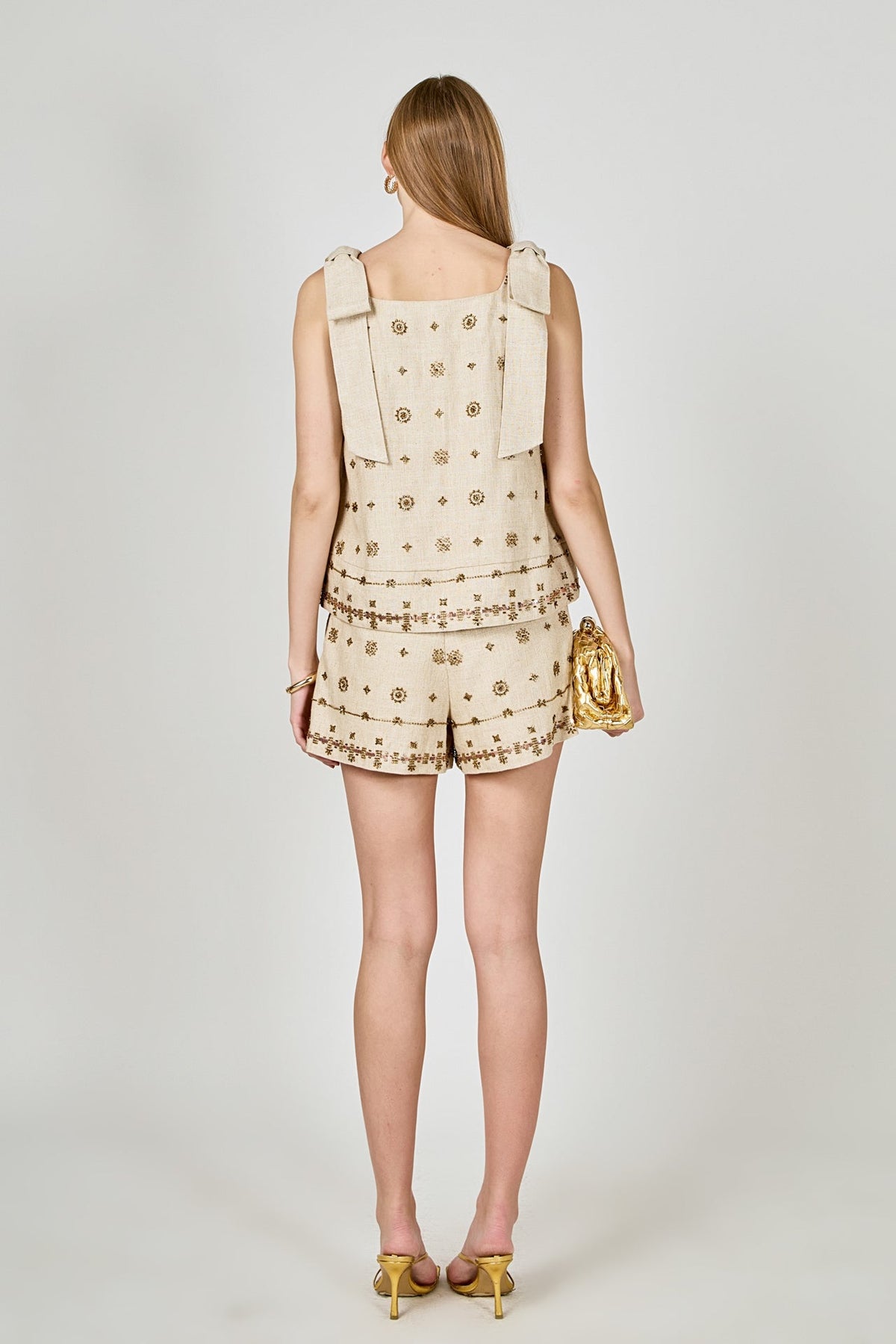 Endless Rose Top Pick | Bow Sleeveless Beaded Top