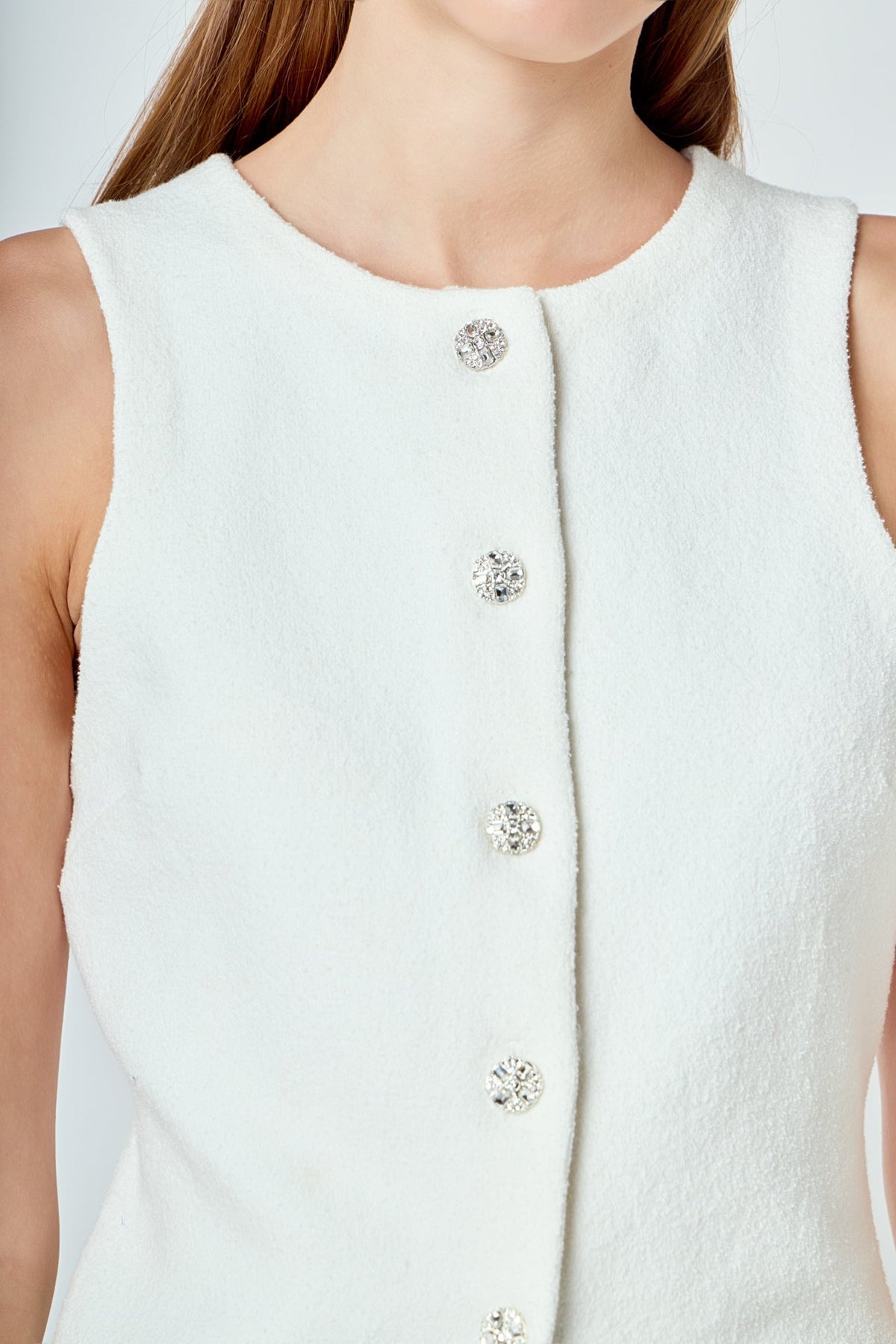 Endless Rose Exclusive | Round Neck Buttoned Knit Vest