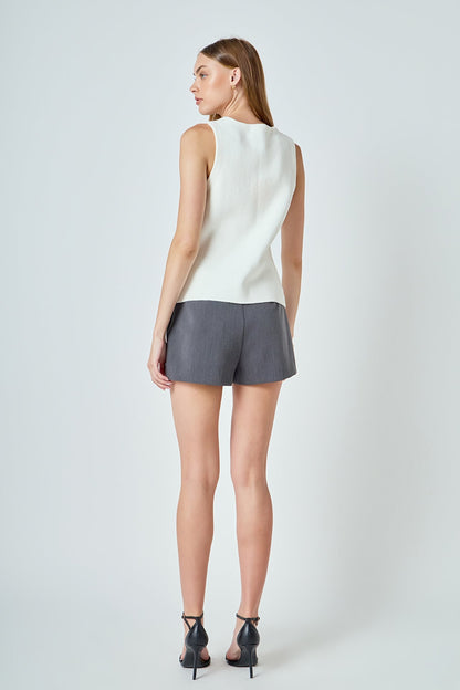 Endless Rose Exclusive | Round Neck Buttoned Knit Vest
