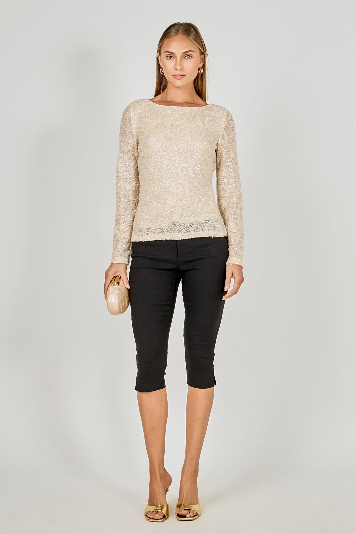 Endless Rose Trending | Scoop Neck Sequin Top