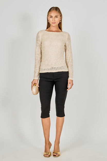 Endless Rose Trending | Scoop Neck Sequin Top