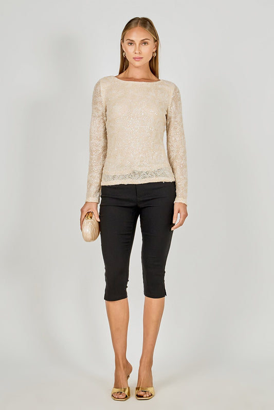 Endless Rose Trending | Scoop Neck Sequin Top