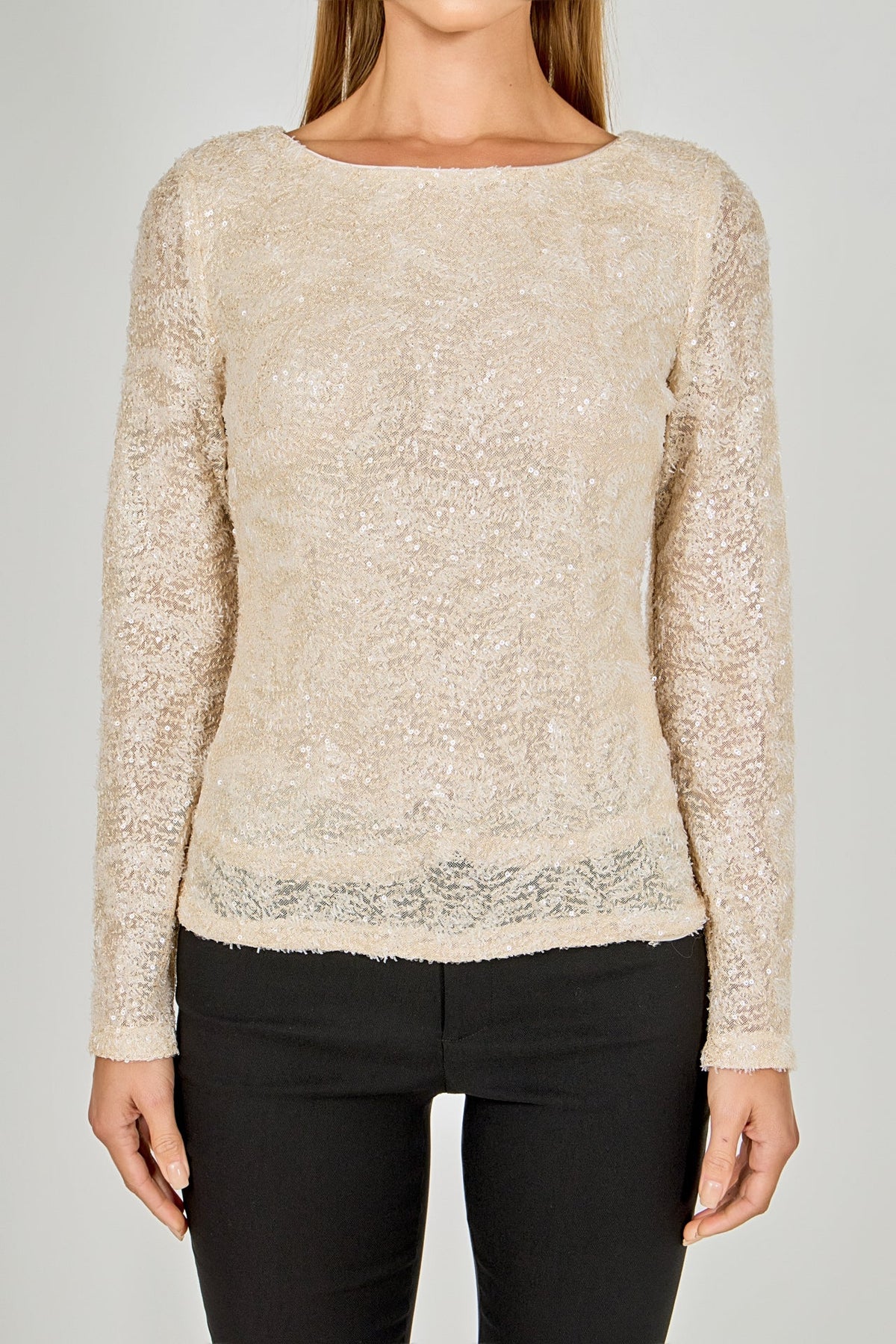 Endless Rose Trending | Scoop Neck Sequin Top