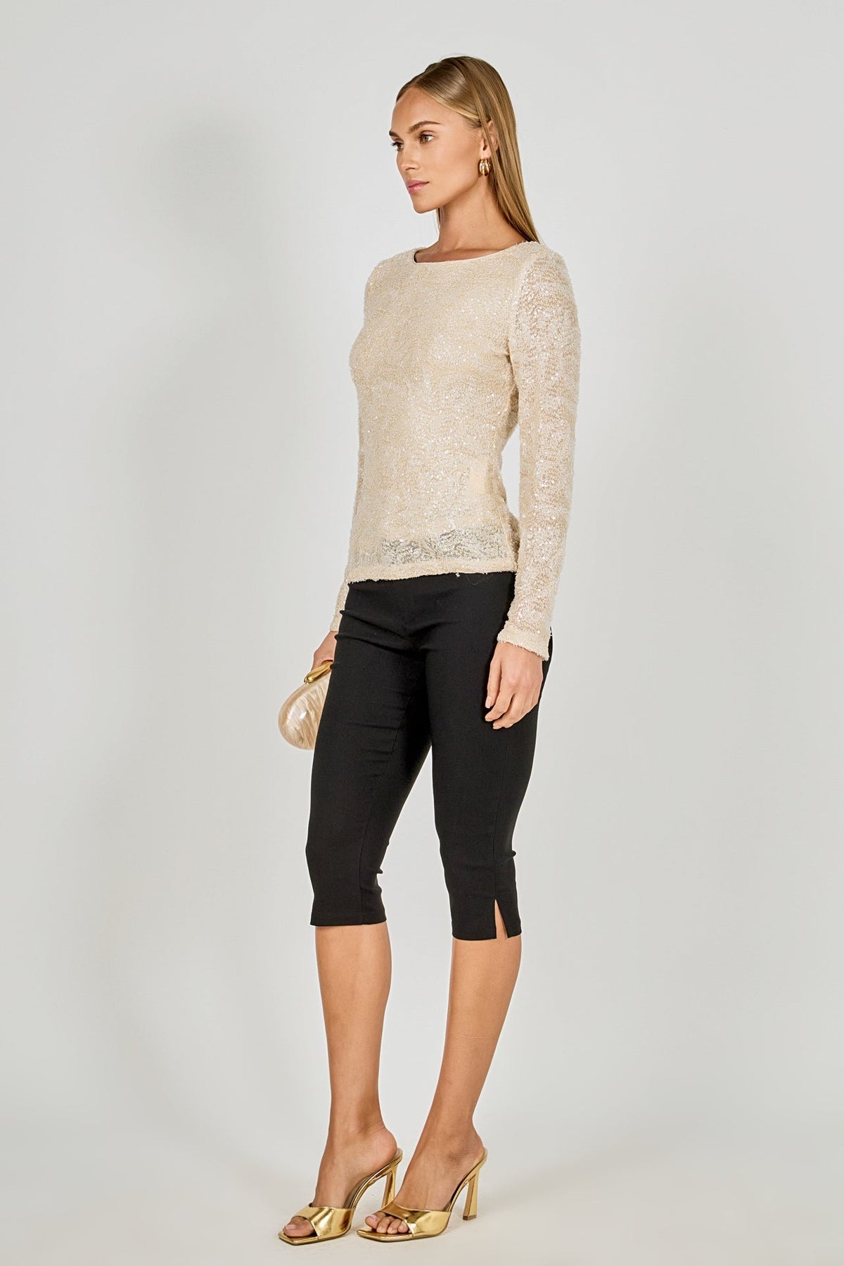 Endless Rose Trending | Scoop Neck Sequin Top
