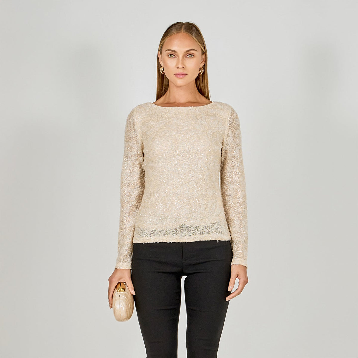Endless Rose Trending | Scoop Neck Sequin Top