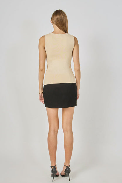 Endless Rose Smart Buy | Knit Buttoned Sleeveless Top