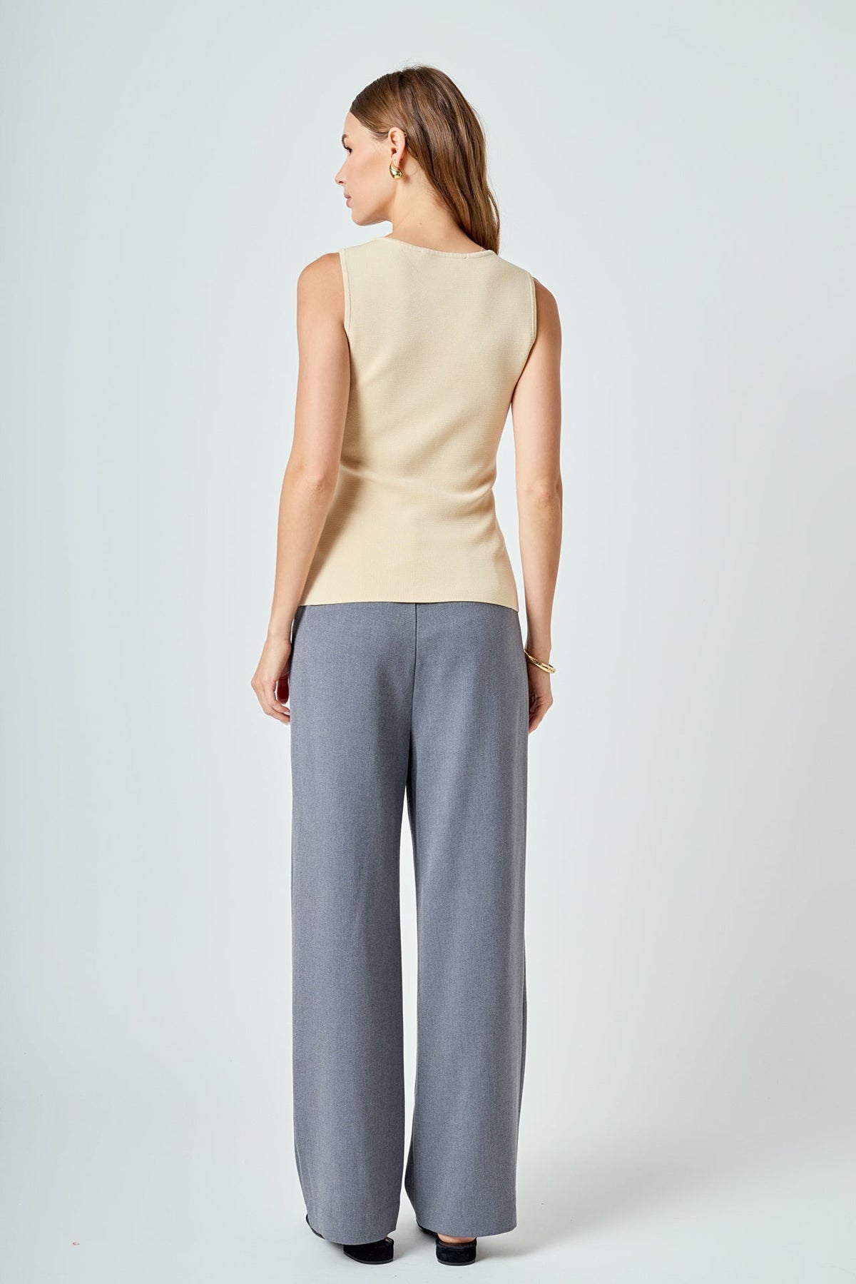 Endless Rose Smart Buy | Knit Buttoned Sleeveless Top