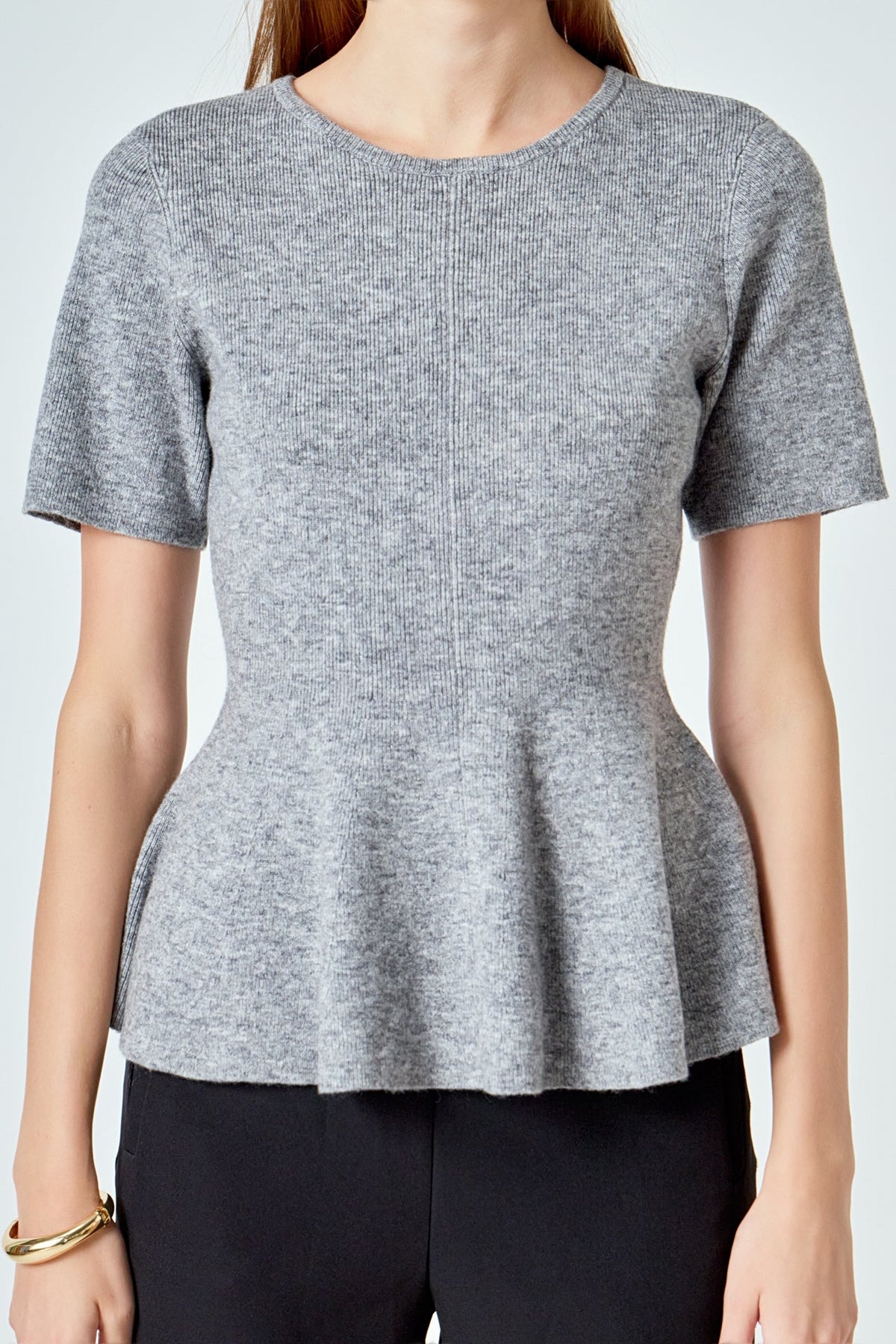 Endless Rose Best Price | Wool Blend Peplum Sweater Knit Top