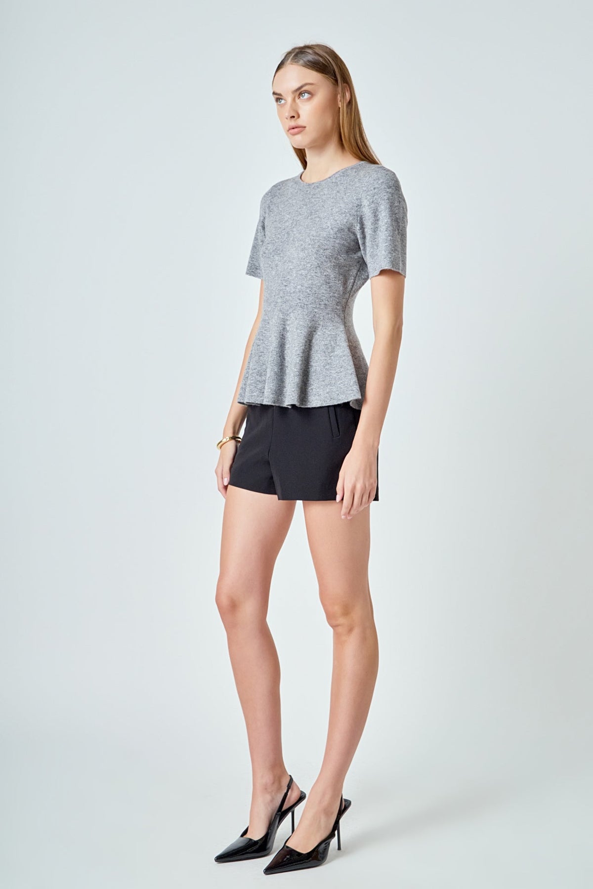 Endless Rose Best Price | Wool Blend Peplum Sweater Knit Top