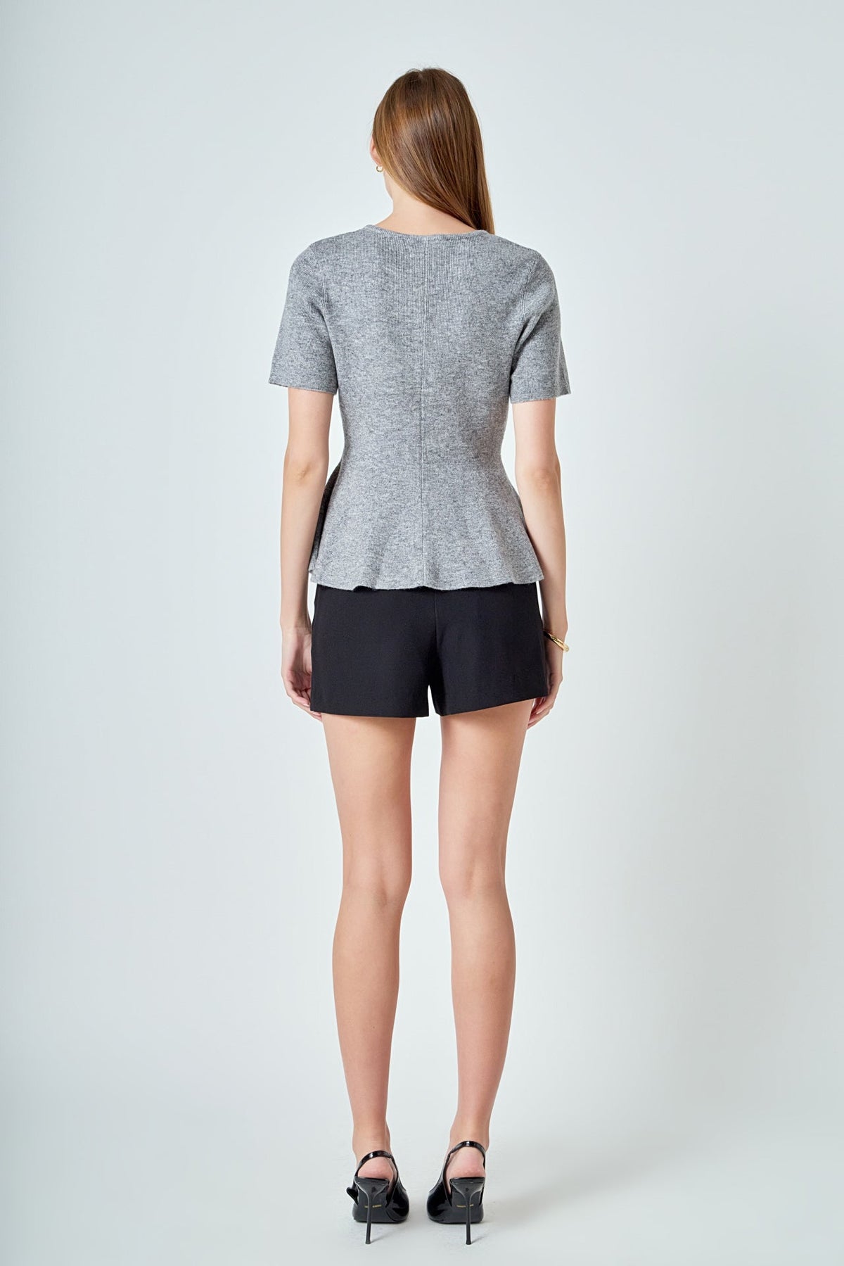 Endless Rose Best Price | Wool Blend Peplum Sweater Knit Top