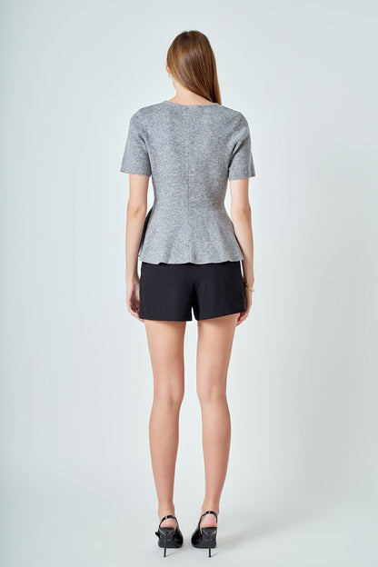 Endless Rose Best Price | Wool Blend Peplum Sweater Knit Top