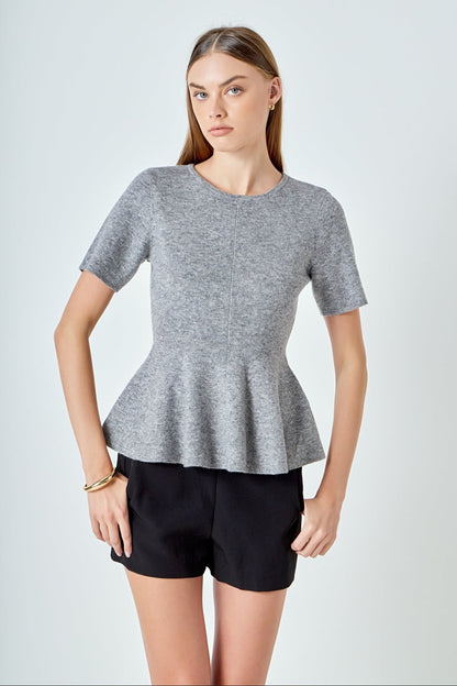 Endless Rose Best Price | Wool Blend Peplum Sweater Knit Top